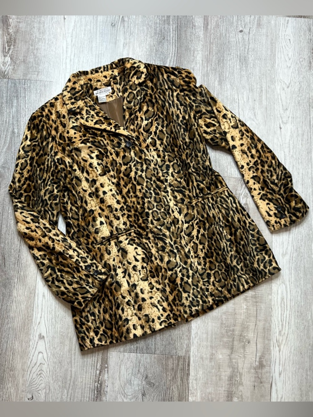 Newport News  Vintage Leopard Fur Jacket Womens Size 16 Hourglass lined